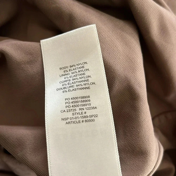 Babaton Aritzia Contour High Neck Short Sleeve Thong Bodysuit Brown Taupe Size S - Picture 8 of 11